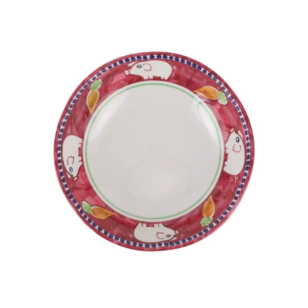 New Vietri Melamine Pasta Bowl Porco Red Campagna